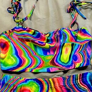 Acid Drip 2 piece outfit - mini skirt and crop top
